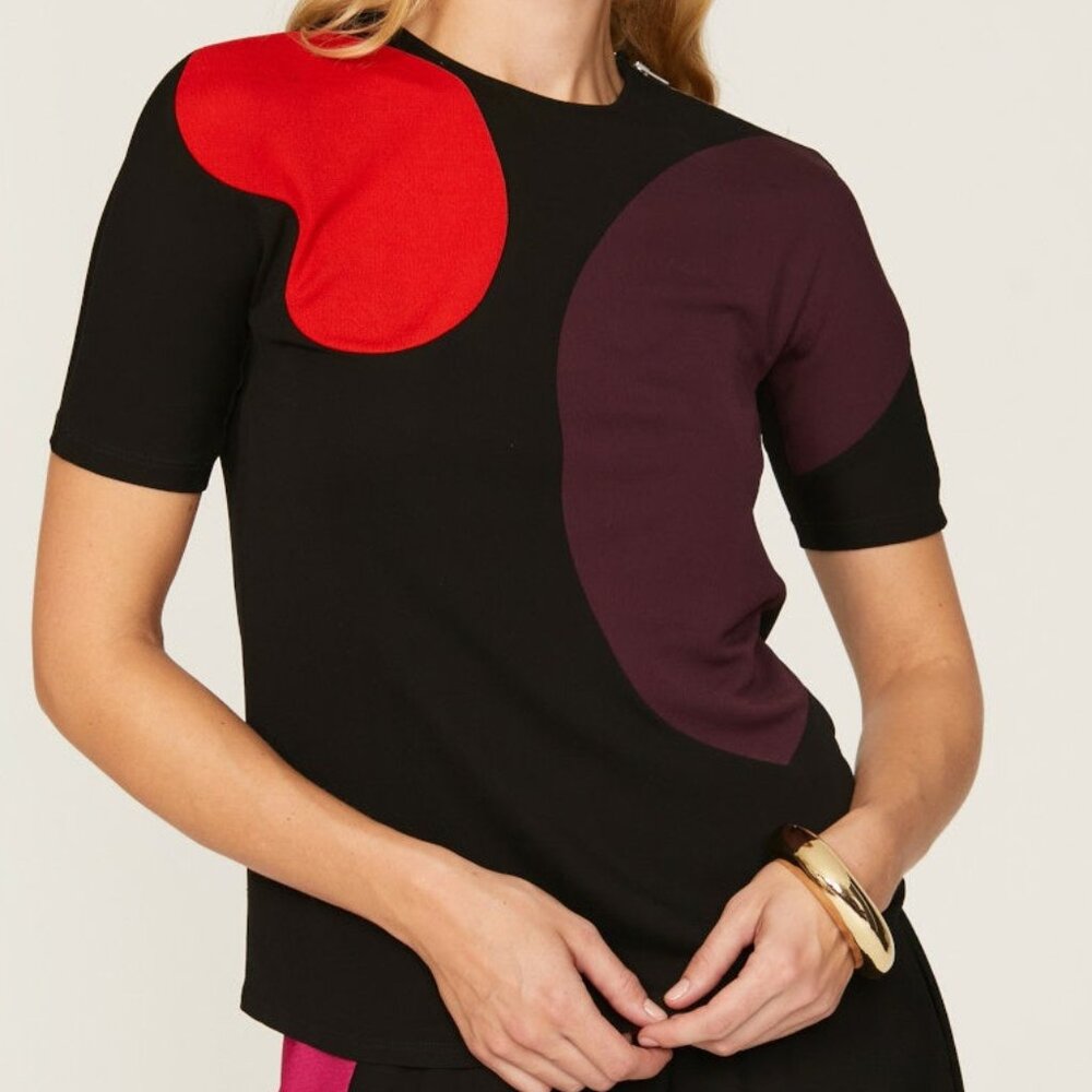 Tory Burch Colorblock Knit Top, 0